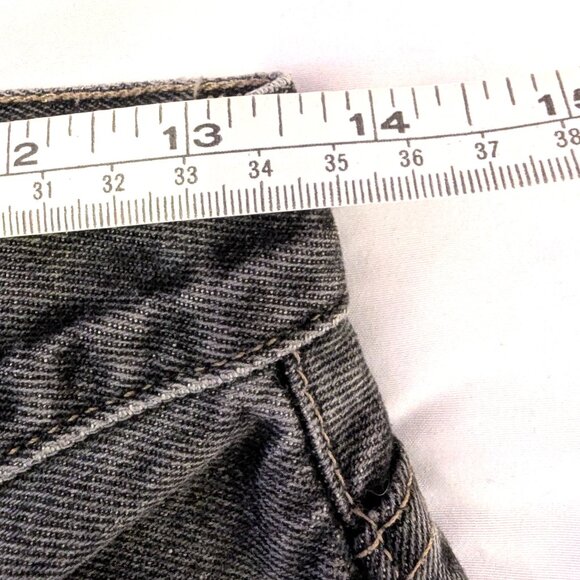 VINTAGE 90s Guess | 100% Cotton Straight Leg Jeans in Washed Black/Gray Size 27 - Picture 10 of 13